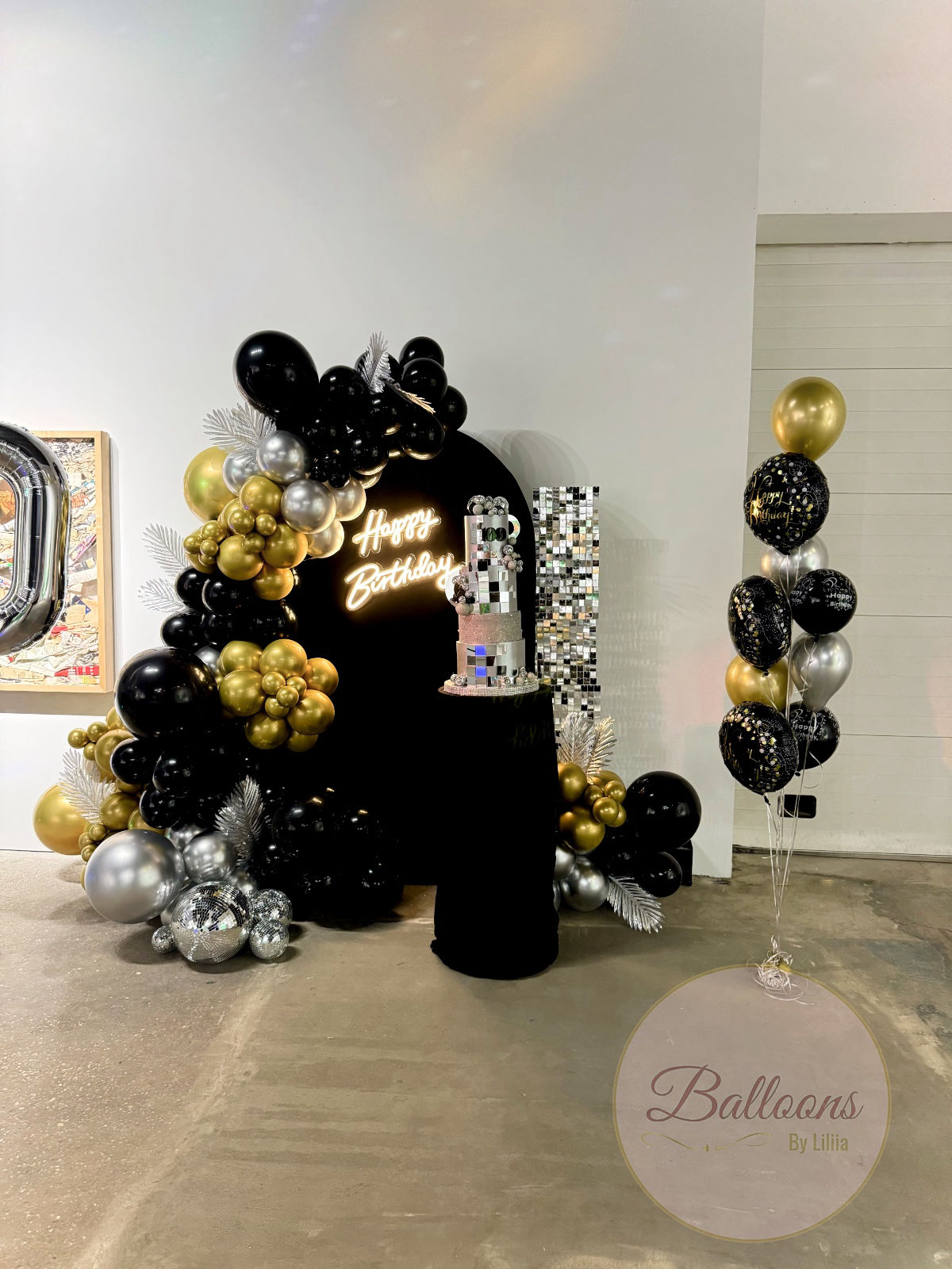 100th birthday balloon decorations elegant setup NJ