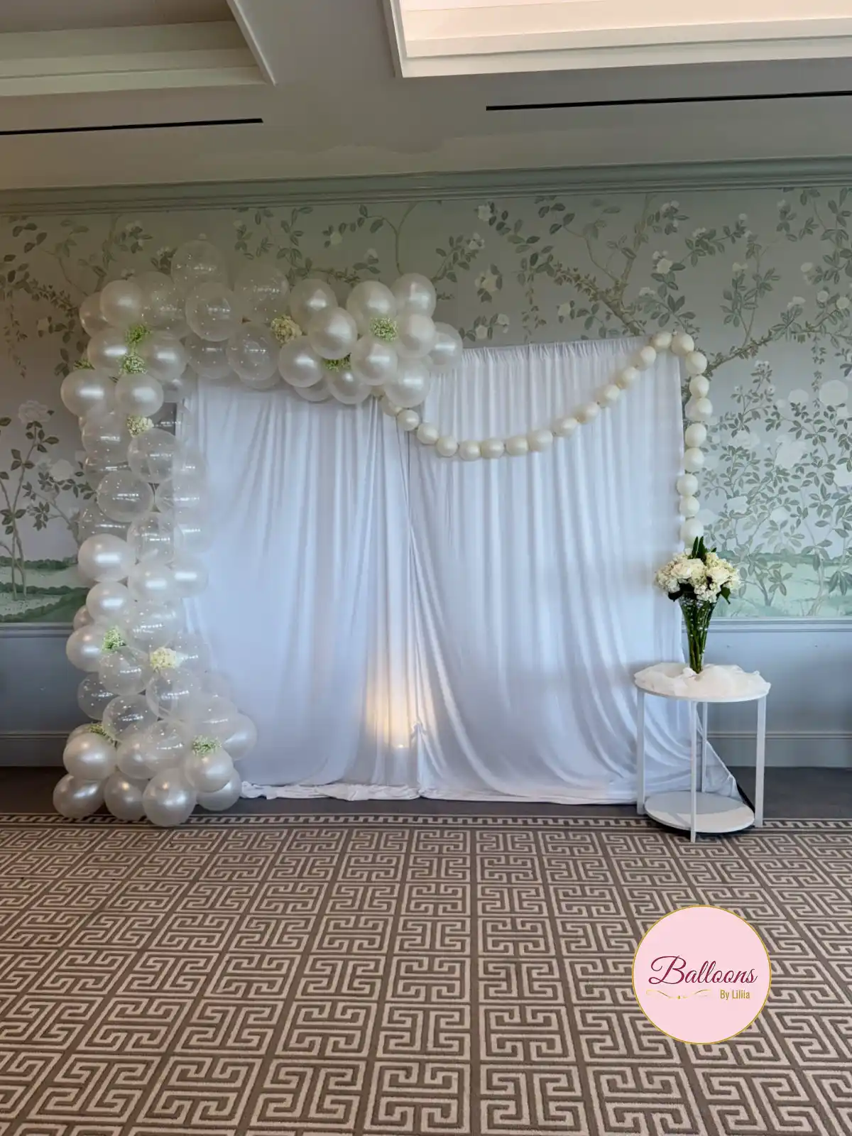 wedding balloon backdrop for photo booth setup NJ