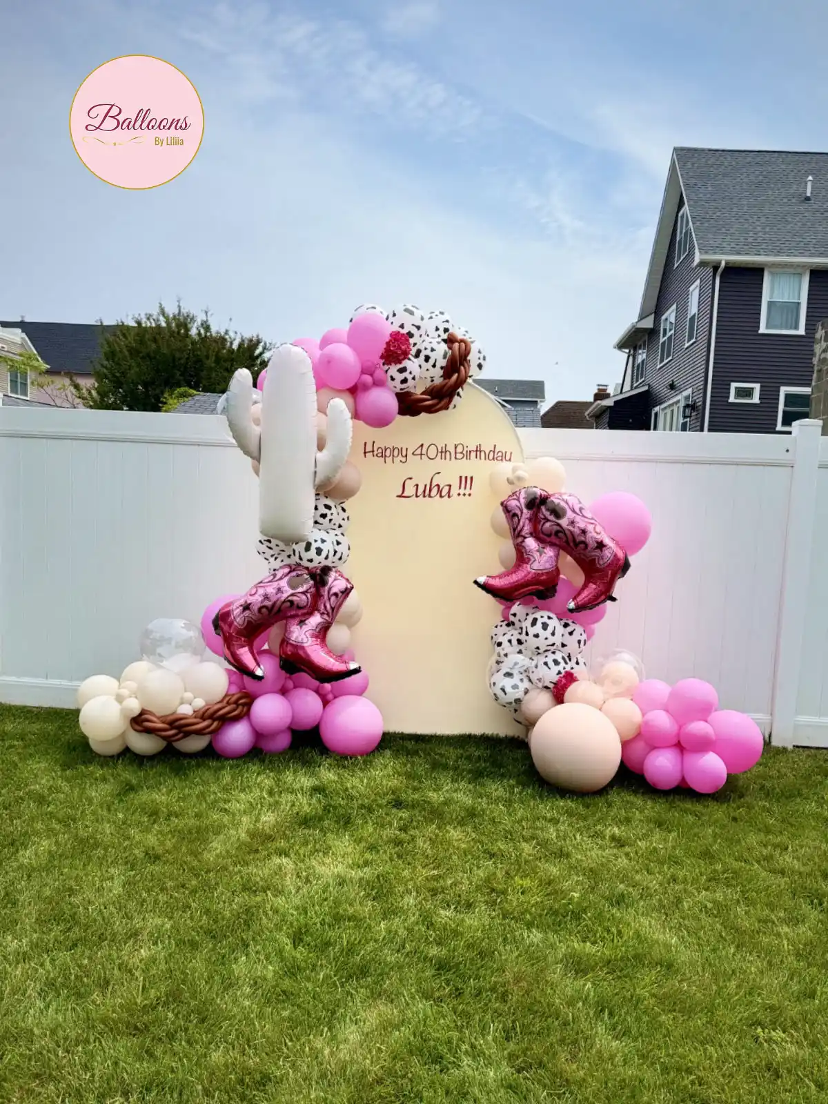 princess themed balloon setup for birthday party