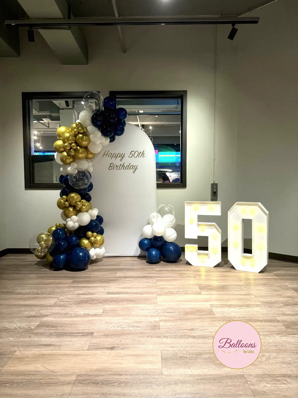 50th birthday balloon decorations elegant setup NJ