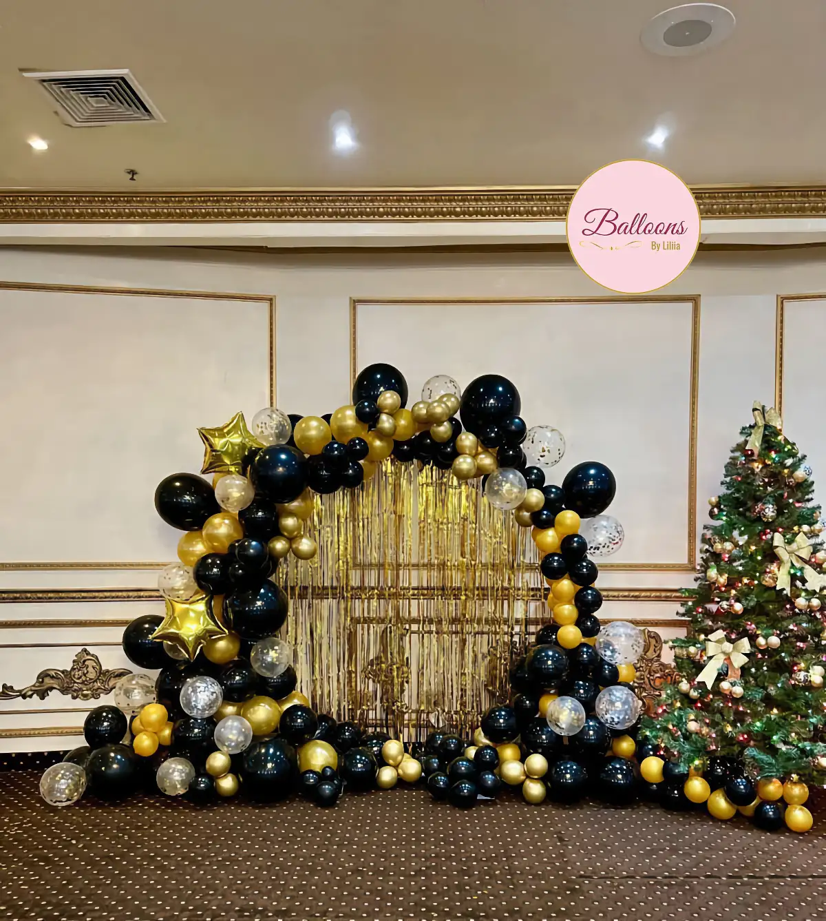 conference event balloon decorations with branding