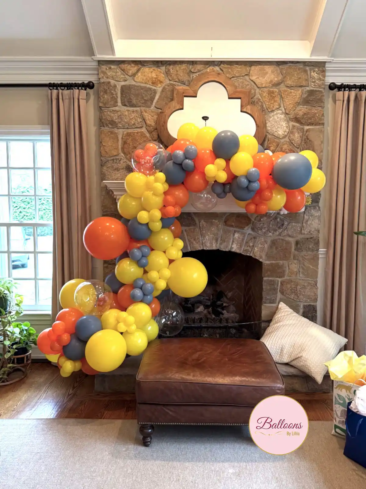 Yellow Orange Balloon Garland in NJ NYC