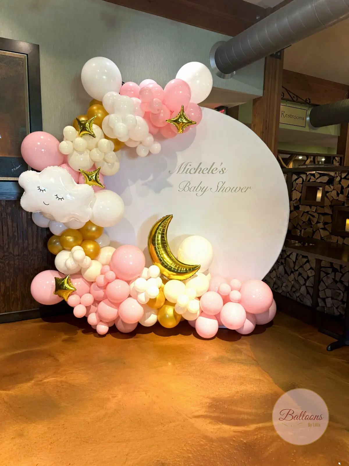 pink and gold balloon decorations for girls birthday NJ